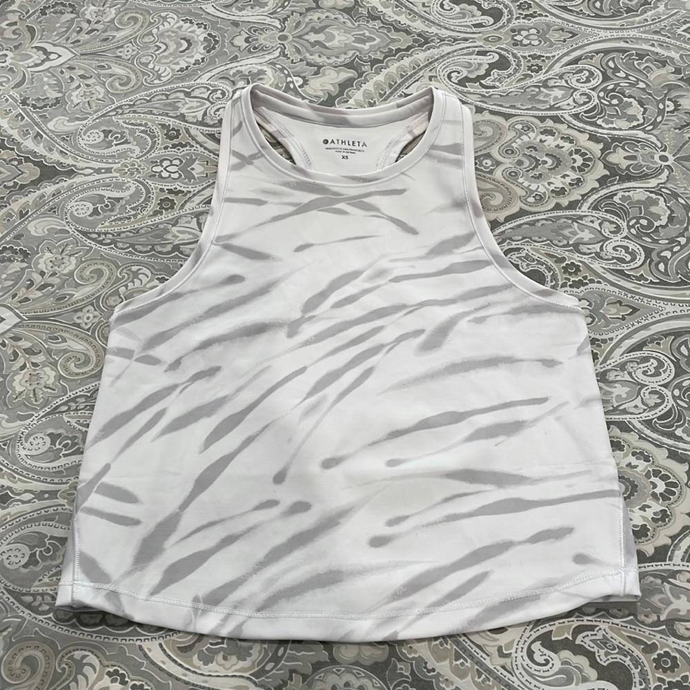 Athleta tank top white and gray size XS EUC